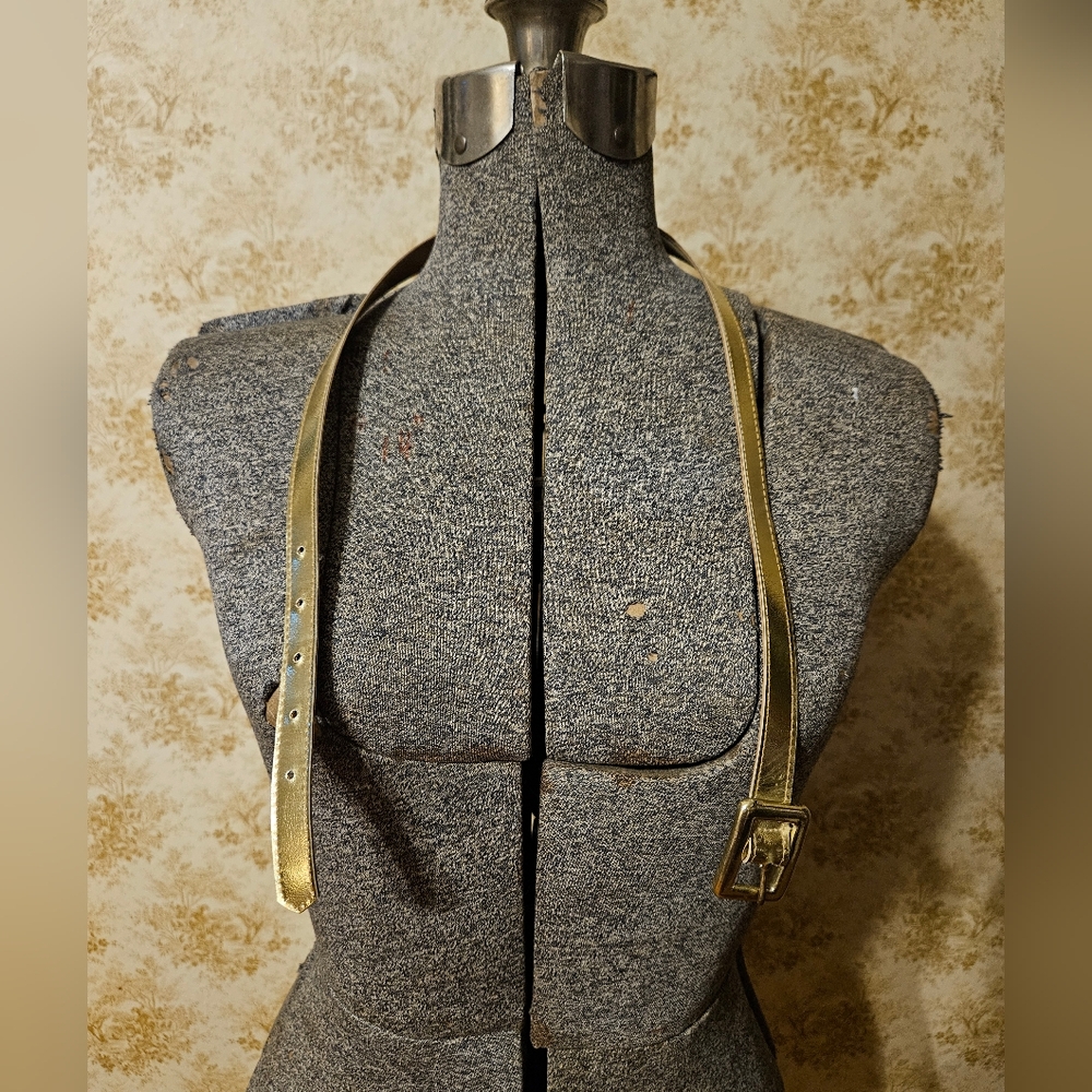 Vintage 1980s Metallic Gold Belt - Picture 2 of 7
